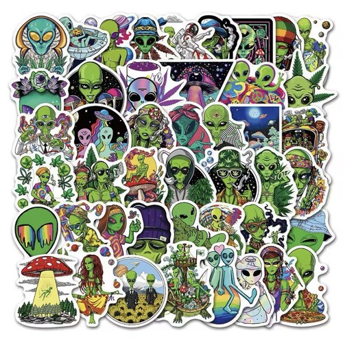 Alien trippy cartoon style - cartoon,