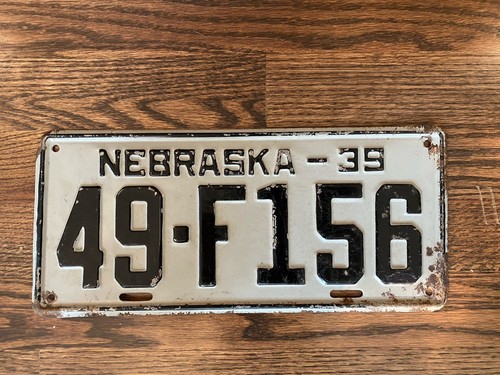 Nebraska 1939 license - plate,