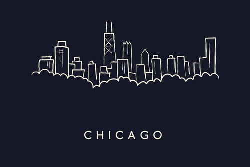 Chicago city skyline pencil - city,