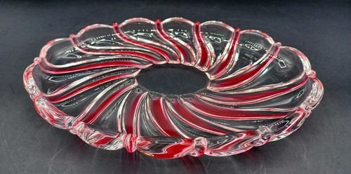 Peppermint red glass oval - peppermint,