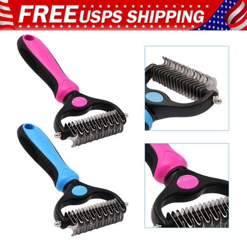 Sided pet grooming - pet, brush