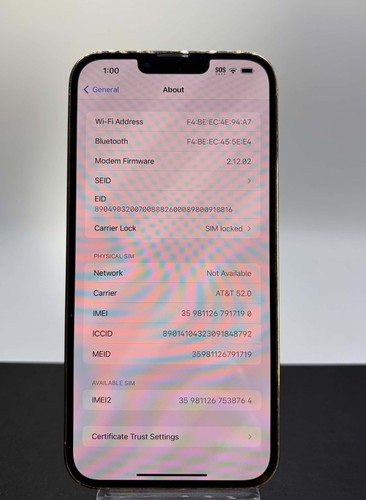 Iphone pro max 128gb t - 13,