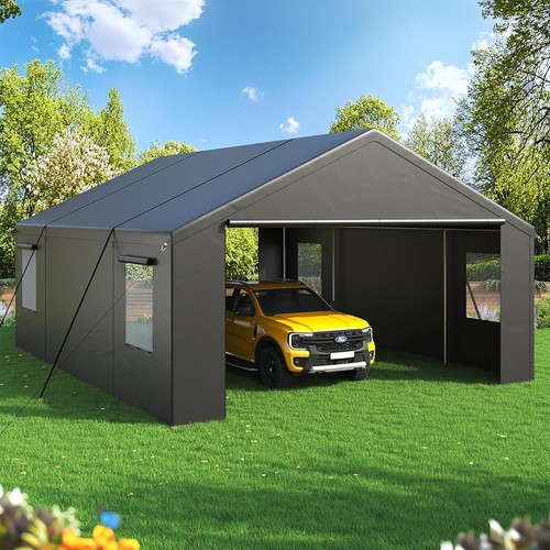 X20 outdoor black carport - 20'x20',