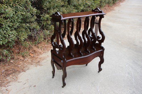 Walnut victorian lyre base - victorian,