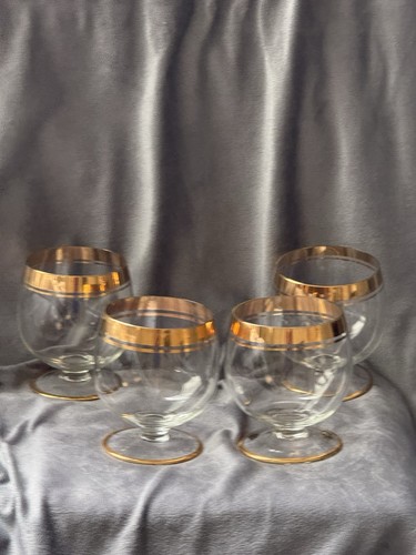 Vintage gold banded - gold, brandy
