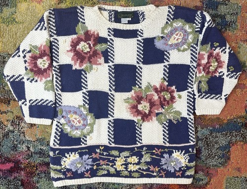Vtg hand knit cotton blend - vtg,