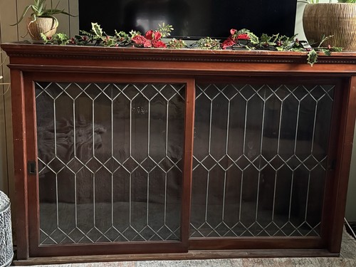 Antique leaded sliding glass - antique,