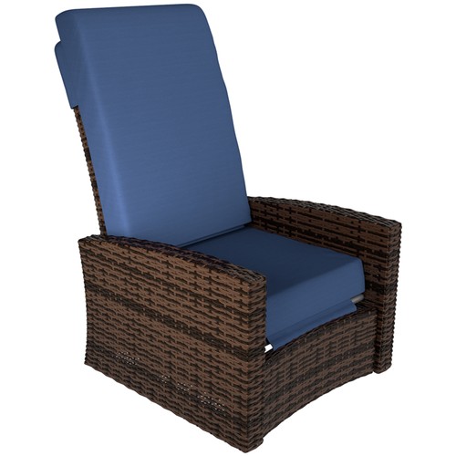 Dark blue reclining - blue, rattan