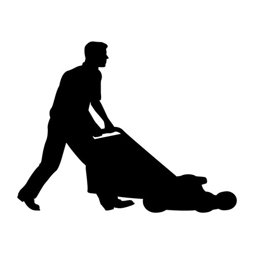 Push mower man lawn grass - mower,