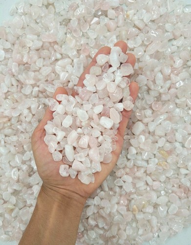Tumbled rose quartz crystals - quartz,