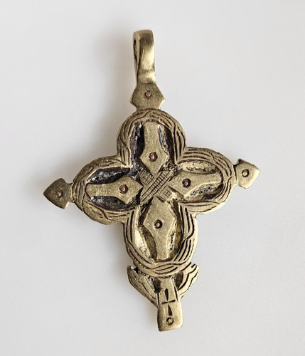 Brass ethiopian coptic - brass, cross
