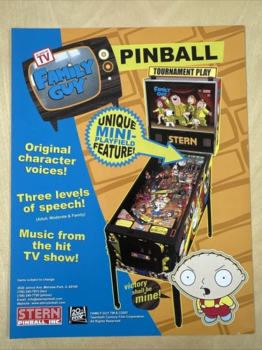 Stern family guy pinball flyer - stern,