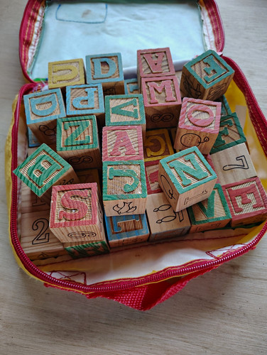 Vintage kids 45pc wooden - vintage, kids"