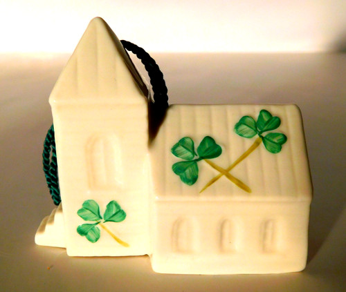 Belleek church bell ornament - belleek,