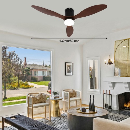 Wood ceiling fan with light - wood,