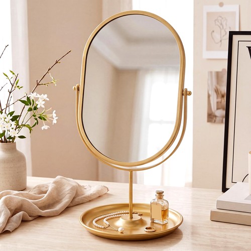 Oval vanity table - table, mirror