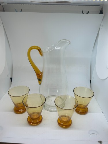 Clear glass pitcher with amber - clear,