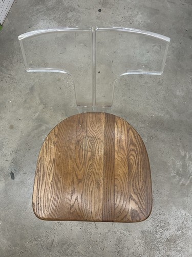 1970s lucite chair with wood - chair,