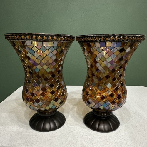 Partylite amber mosaic glass - mosaic,