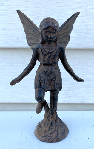 Vintage rustic cast - iron, fairy