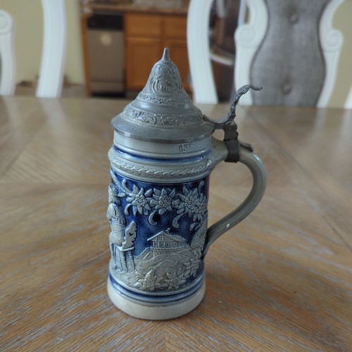 Vintage blue gray - gray, stoneware