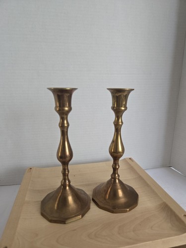 Vtg pair brass - vtg, 7"