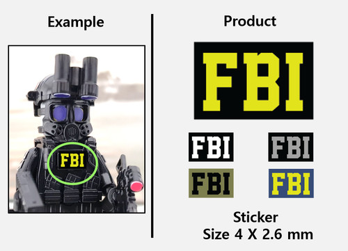 Fbi bold type stickers - (4mm),