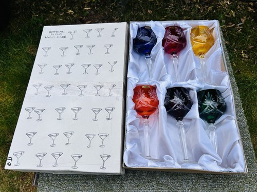 Colored wine glasses cut - 6,