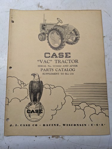 Case parts list book - parts, manual