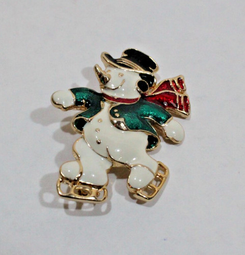 Snowman ice skates - snowman, enamel