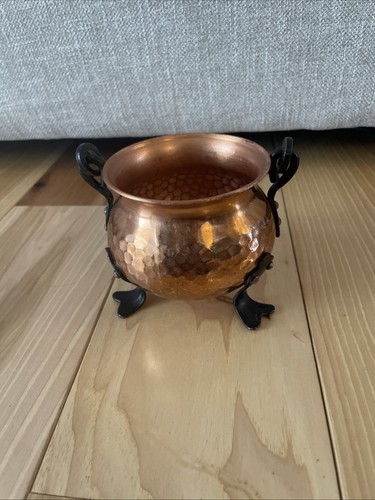 Antique copper cauldron - copper,