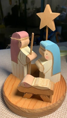 Vtg wooden nativity - vtg, creche
