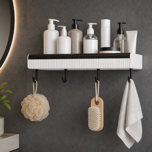 Adhesive shower shelf drill - adhesive, no
