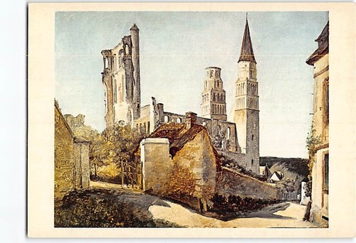 Postcard jumièges painting - postcard,