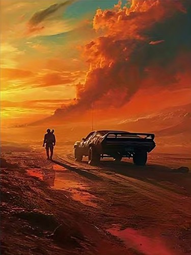 Mad max car painting print - painting,