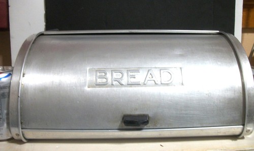Vtg kromex bread box aluminum - box,