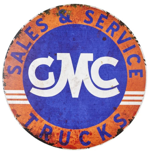 Gmc trucks round metal - gmc, 30"
