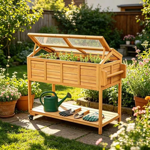 Movable raised garden bed - bed, with