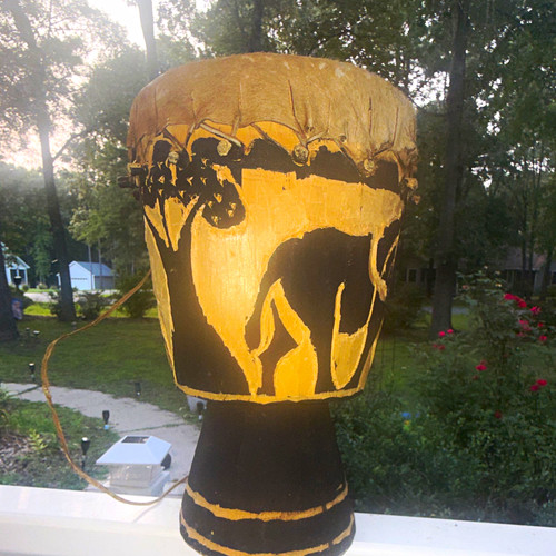 Authentic painted wood djembe - authentic,