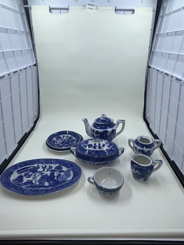 Blue willow china tea set - willow,