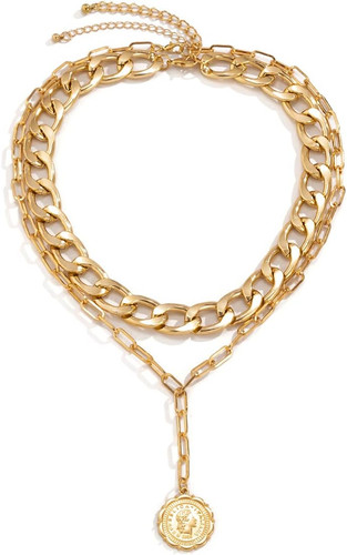 Gold boho cuban - boho, chunky