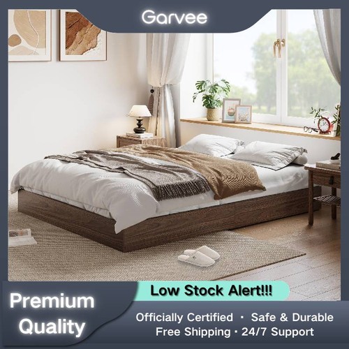 Queen size wooden platform bed - platform,
