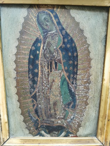 Antique mexican tin retablo - antique,