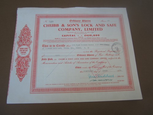 1954 chubb son s - -, son's