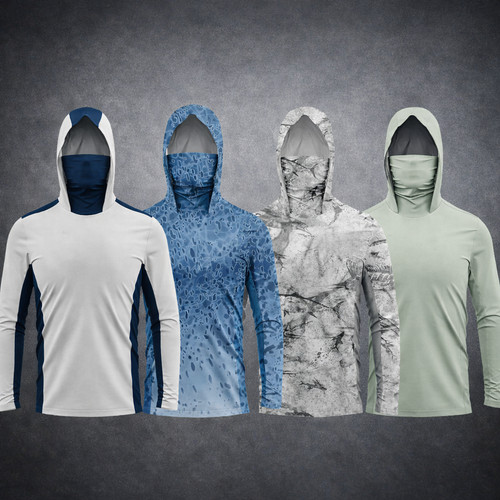 Men long sleeve fishing hoodie - long,