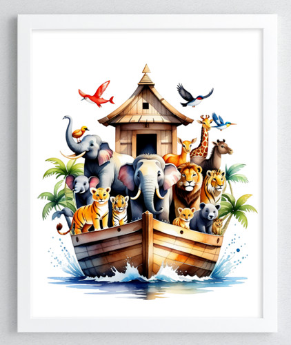 Nursery wall art print noah - art, noah's