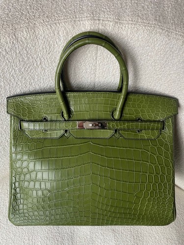 Hermès birkin green matte - birkin, 35