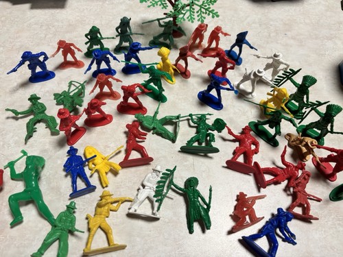 Vintage plastic cowboys and - plastic,