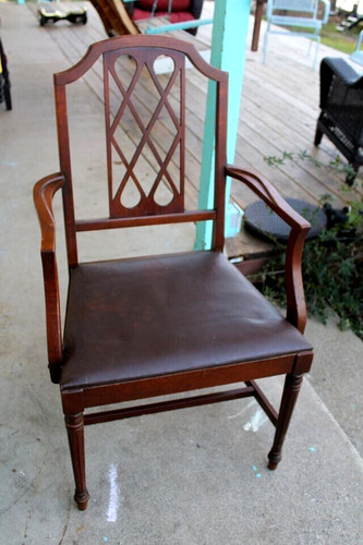 Antique arm dining room chair - dining,