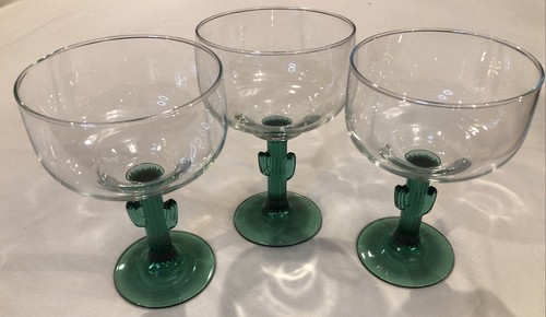 Libbey green glass cactus - glass,